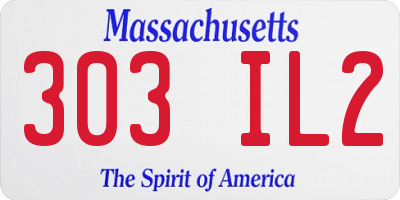 MA license plate 303IL2