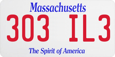 MA license plate 303IL3