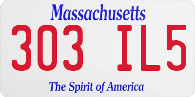 MA license plate 303IL5
