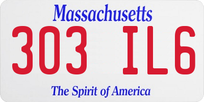MA license plate 303IL6