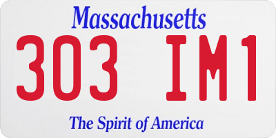 MA license plate 303IM1