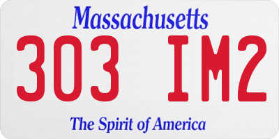 MA license plate 303IM2