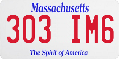 MA license plate 303IM6