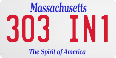 MA license plate 303IN1