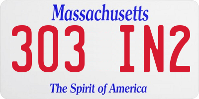 MA license plate 303IN2