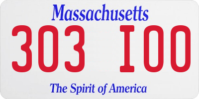 MA license plate 303IO0