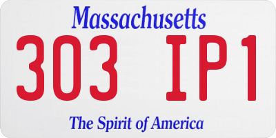 MA license plate 303IP1