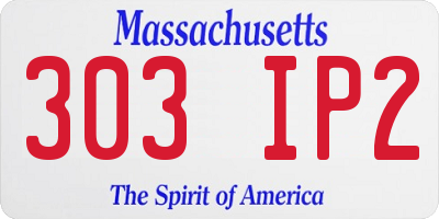 MA license plate 303IP2
