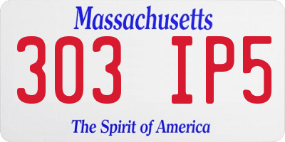 MA license plate 303IP5