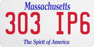 MA license plate 303IP6