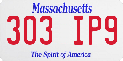 MA license plate 303IP9