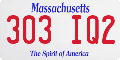 MA license plate 303IQ2