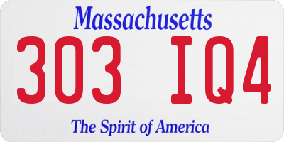 MA license plate 303IQ4