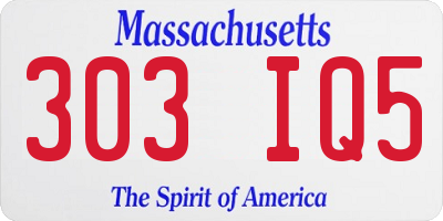 MA license plate 303IQ5