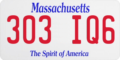 MA license plate 303IQ6