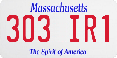 MA license plate 303IR1