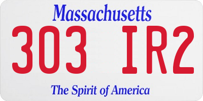 MA license plate 303IR2