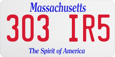 MA license plate 303IR5