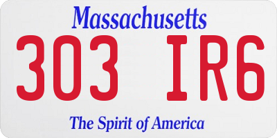 MA license plate 303IR6