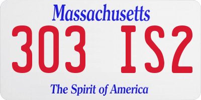 MA license plate 303IS2