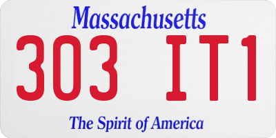 MA license plate 303IT1