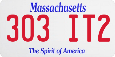 MA license plate 303IT2
