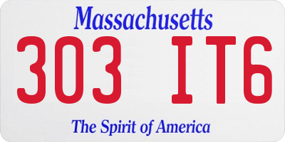 MA license plate 303IT6