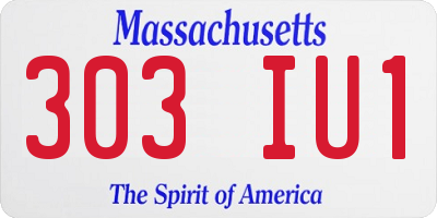 MA license plate 303IU1
