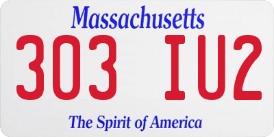 MA license plate 303IU2