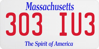 MA license plate 303IU3