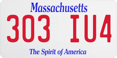 MA license plate 303IU4