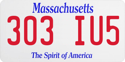 MA license plate 303IU5