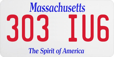 MA license plate 303IU6