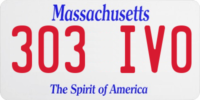 MA license plate 303IV0