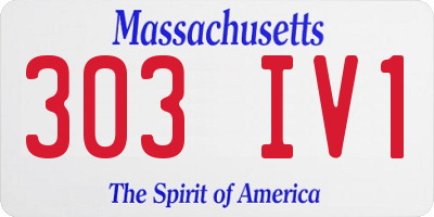 MA license plate 303IV1