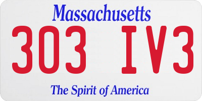 MA license plate 303IV3
