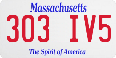 MA license plate 303IV5