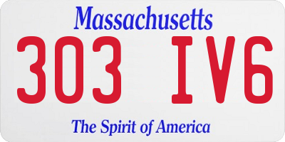 MA license plate 303IV6