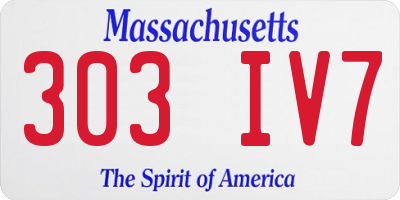 MA license plate 303IV7