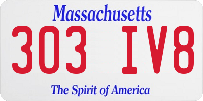 MA license plate 303IV8