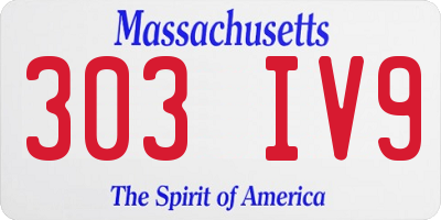 MA license plate 303IV9