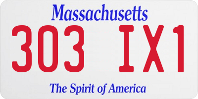 MA license plate 303IX1
