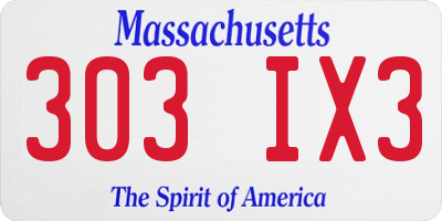MA license plate 303IX3