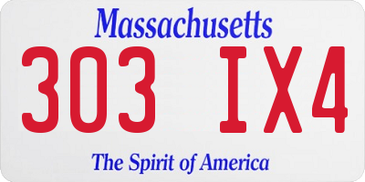 MA license plate 303IX4