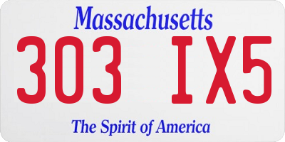 MA license plate 303IX5