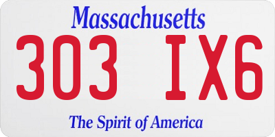 MA license plate 303IX6