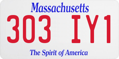 MA license plate 303IY1