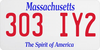 MA license plate 303IY2