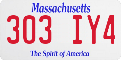 MA license plate 303IY4