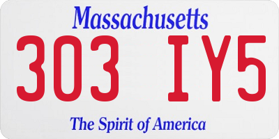 MA license plate 303IY5